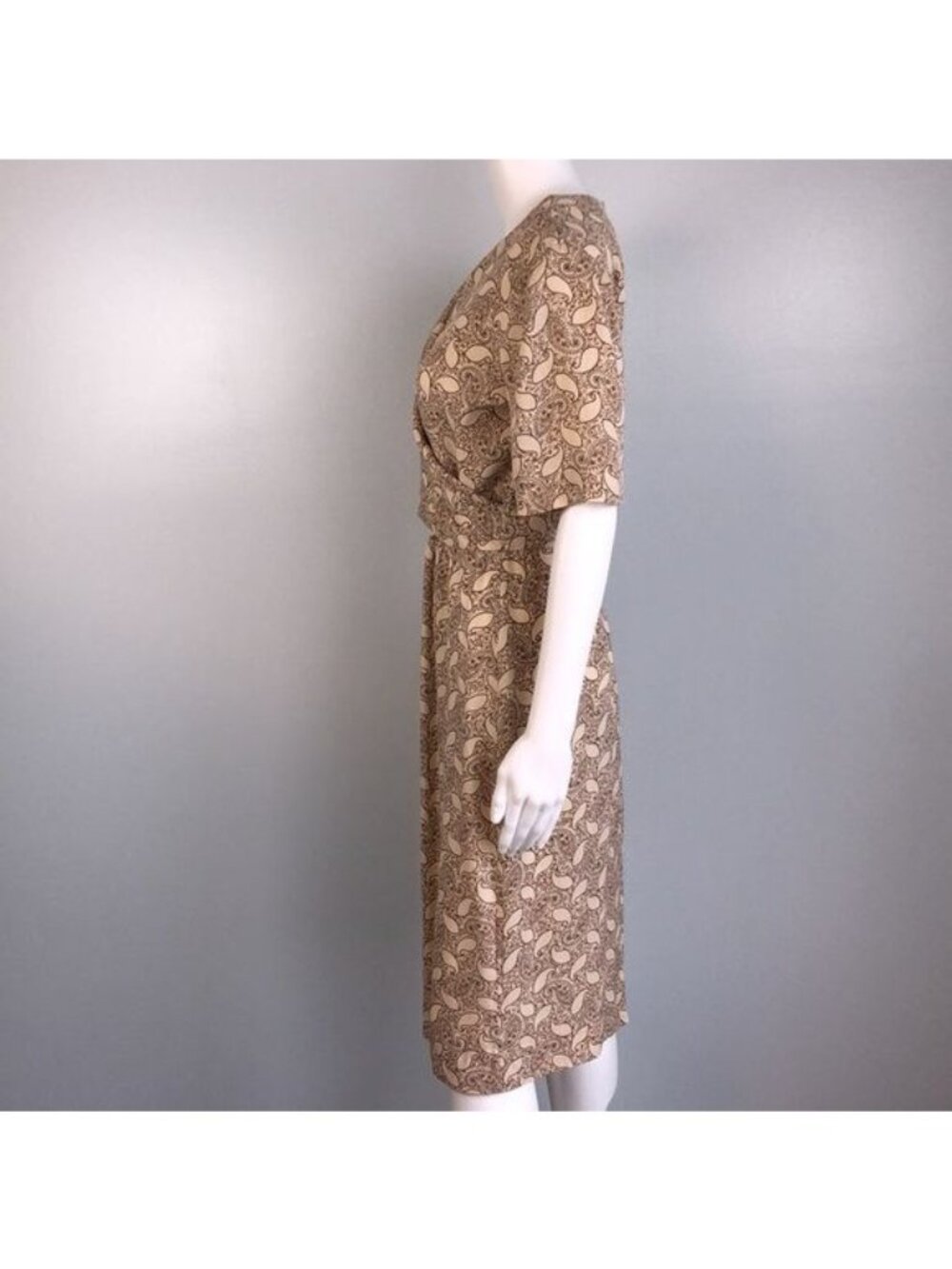 VINTAGE Liz Claiborne Paisley Silk Dress - M - Picture 3 of 9